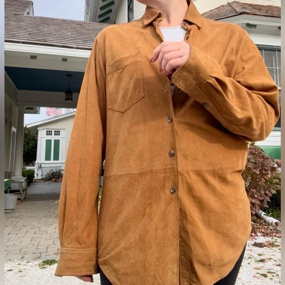 VTG Men’s Polo Ralph Lauren Carmel Suede Button Down sz M - Picture 9 of 15